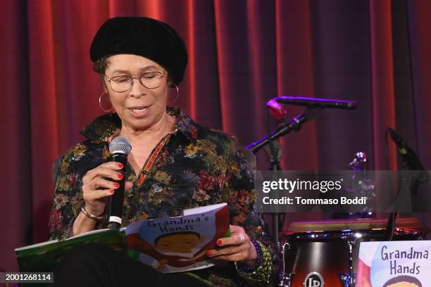 Marcia Withers on stage during the Family Time: Grandma's Hands at GRAMMY Museum L.A. Live on February 10, 2024 in Los Angeles, California.