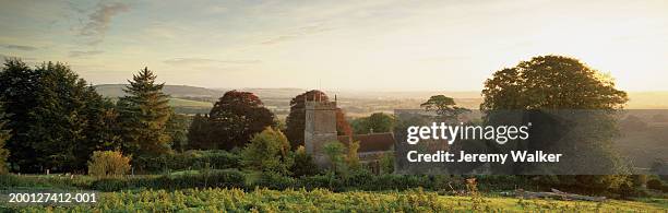 england, somerset, croscombe, country church, dawn - travel2 stock pictures, royalty-free photos & images