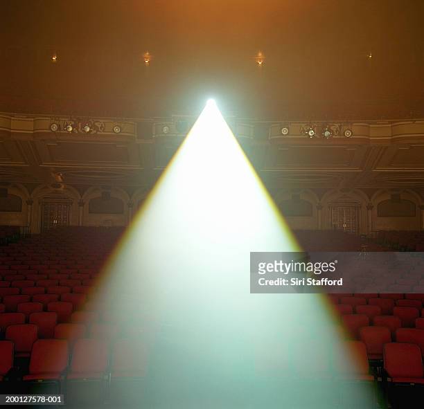 beam of spotlight projected in theater - in the spotlight stockfoto's en -beelden