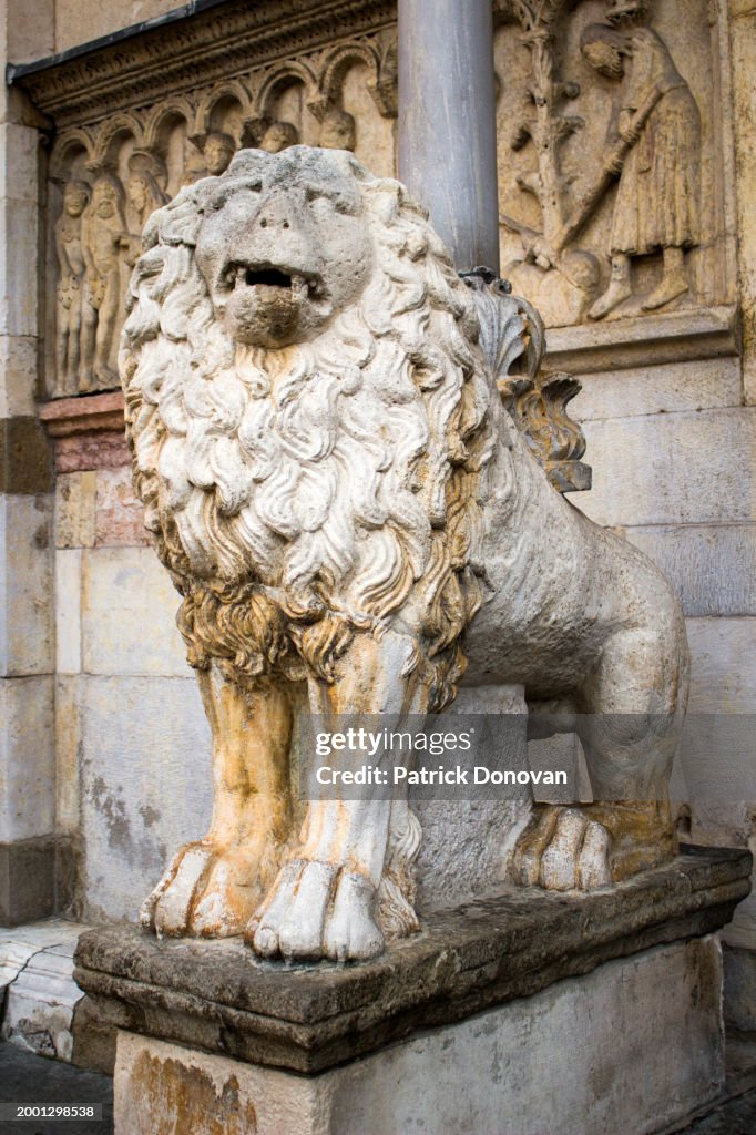 Lion sculpture at Modena Cathedral