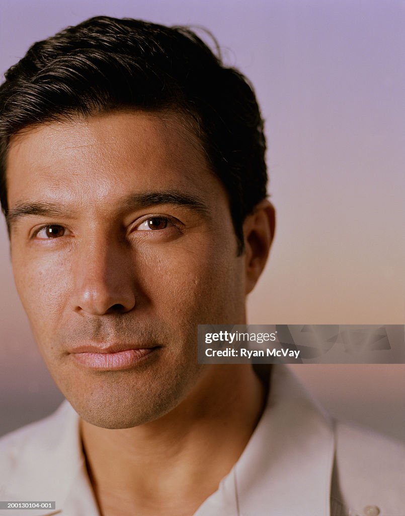 Homme, portrait, gros plan