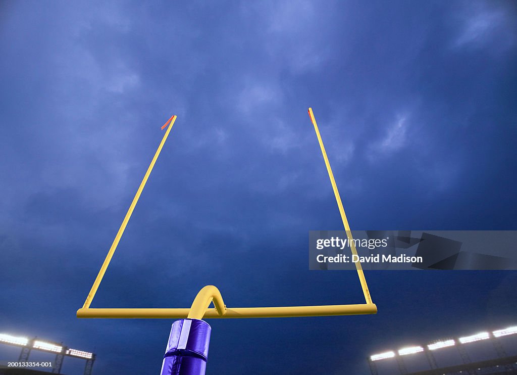American football goalpost, night (Digital Composite)