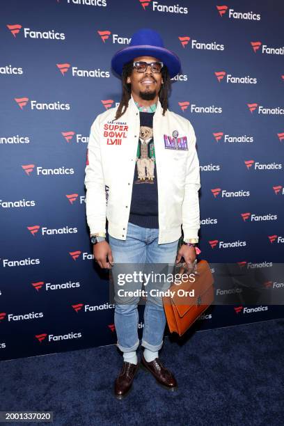 Cam Newton attends Michael Rubin’s 2024 Fanatics Super Bowl Party at the Marquee Nightclub at The Cosmopolitan of Las Vegas on February 10, 2024 in...