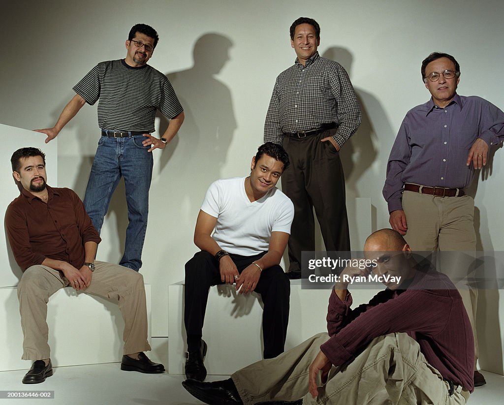 Six men smiling, portrait