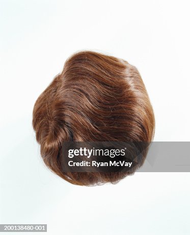 Man's toupee, overhead view Man's toupee, overhead view