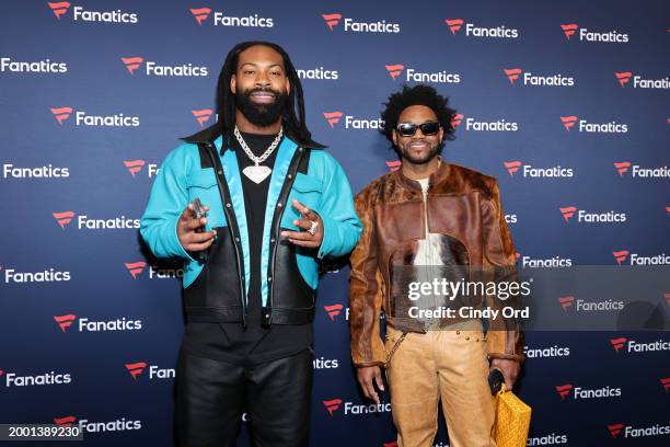 Za'Darius Smith and Robert Wright attend Michael Rubin’s 2024 Fanatics Super Bowl Party at the Marquee Nightclub at The Cosmopolitan of Las Vegas on...