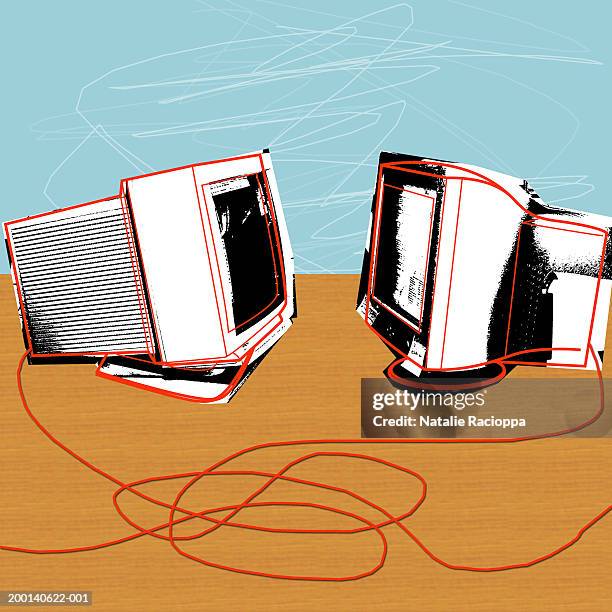 Computer Drawing Two Monitor 1,070 Dual Monitor Computer High Res Illustrations - Getty Images