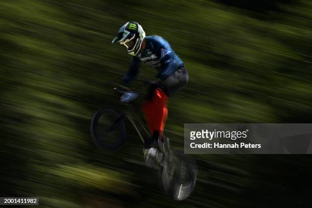 Alfredo Campo Vintimilla of Ecadour competes during the 2024 UCI BMX Racing World Cup on February 11, 2024 in Rotorua, New Zealand.