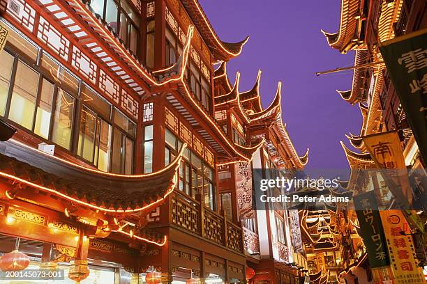 china, shanghai, yuyuan shopping area, night - night market stock-fotos und bilder