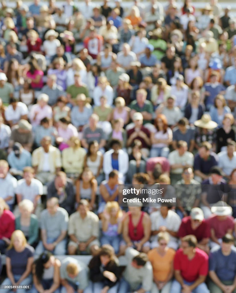 Stadium crowd watching game, elevated view (defocused)