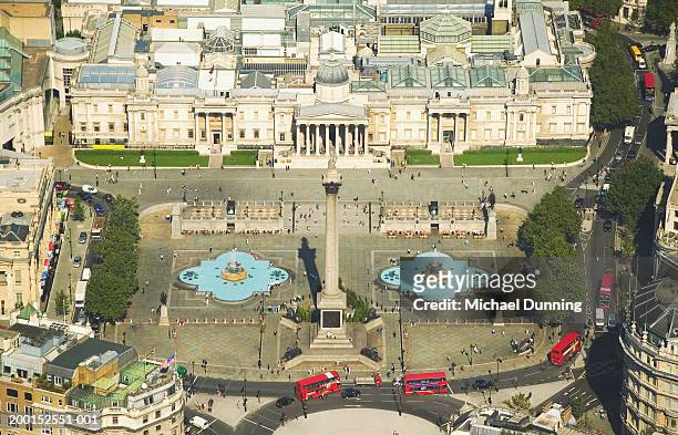 england, london, trafalgar square, aerial view - trafalgar square stock-fotos und bilder