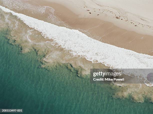 usa, california, zuma beach, aerial view of beach - zuma beach foto e immagini stock