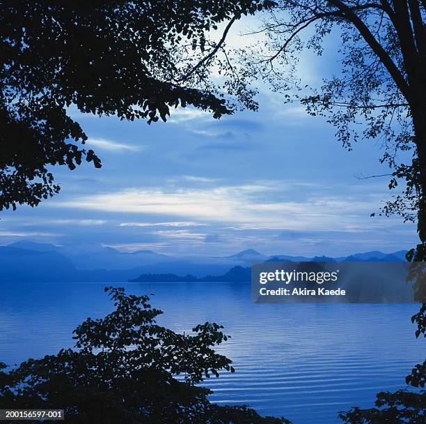 japan, akita prefecture, kosaka, lake towada at sunrise - travel11 stock pictures, royalty-free photos & images