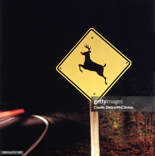 Reinder Sign Reindeer Crossing Sign Photos and Premium High Res Pictures - Getty Images