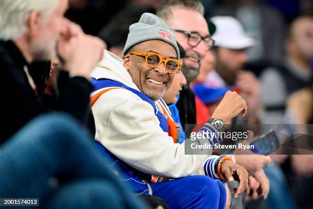 Director Spike Lee attends the game between the New York Knicks and the Indiana Pacers at Madison Square Garden on February 10, 2024 in New York...