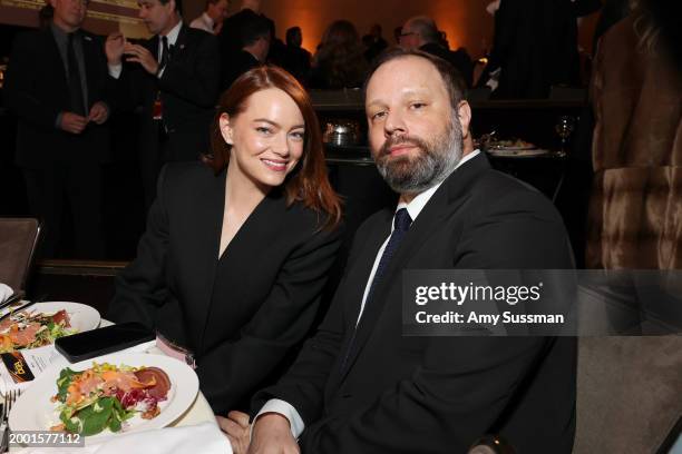 Emma Stone and Yorgos Lanthimos attend the 76th Directors Guild of America Awards at The Beverly Hilton on February 10, 2024 in Beverly Hills,...