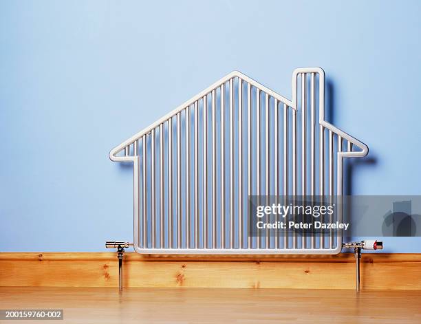 house-shaped radiator - radiator stock pictures, royalty-free photos & images
