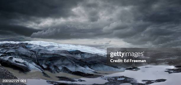 iceland, skaftafell glacier (digital enhancement) - travel11 stock pictures, royalty-free photos & images