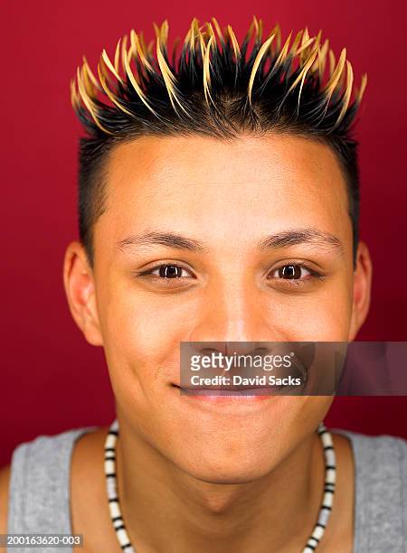 young man, portrait, close-up - spiked foto e immagini stock