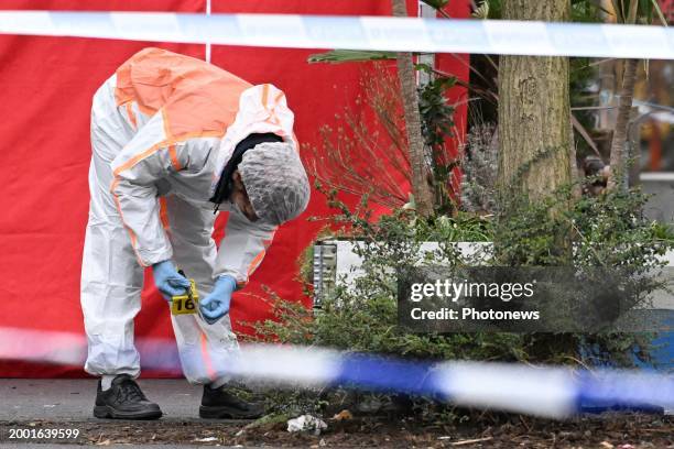 Fatal shooting in the Brussels drug scene. One victim is to be deplored this morning in Saint-Gilles on February 14, 2024 in Brussels, Belgium,