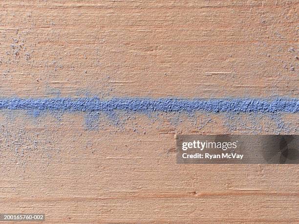 mark on wood left by chalk snap-line, close-up - stoneplus8 stock pictures, royalty-free photos & images