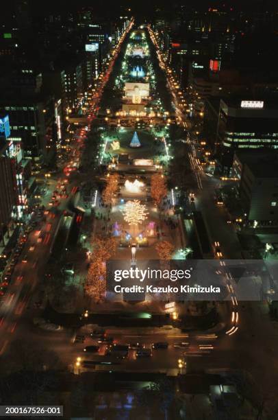 japan, hokkaido, sapporo, odori park, snow festival, night - snow festival 個照片及圖片檔