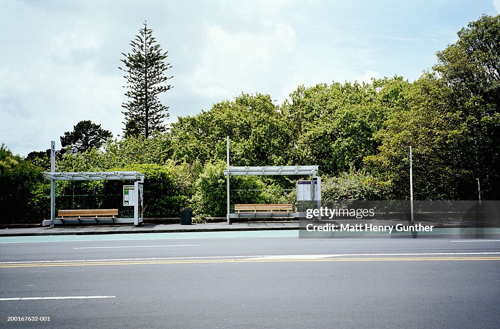 Two bus stop stands