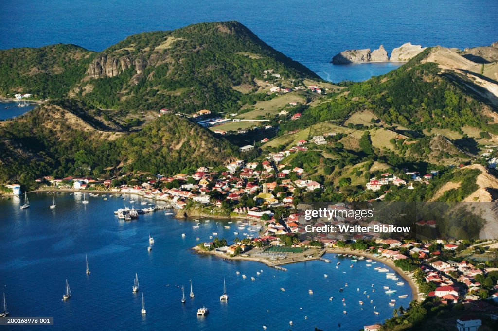 Caribbean, Guadeloupe, lles des Saintes, Terre de Haut, aerial view