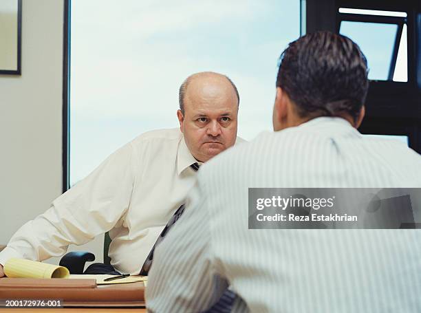 businessman meeting with colleague - angry boss stock pictures, royalty-free photos & images