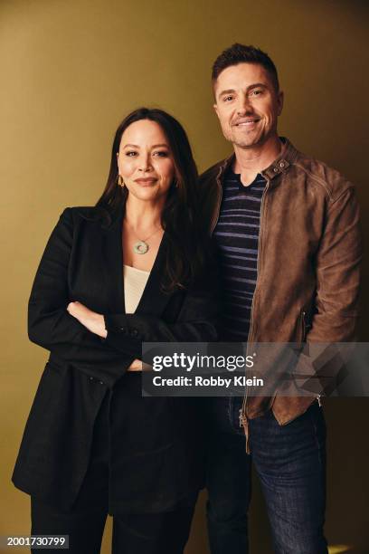 Melissa O'Neil and Eric Winter of “The Rookie” pose for a portrait during the 2024 Winter Television Critics Association Press Tour at The Langham...