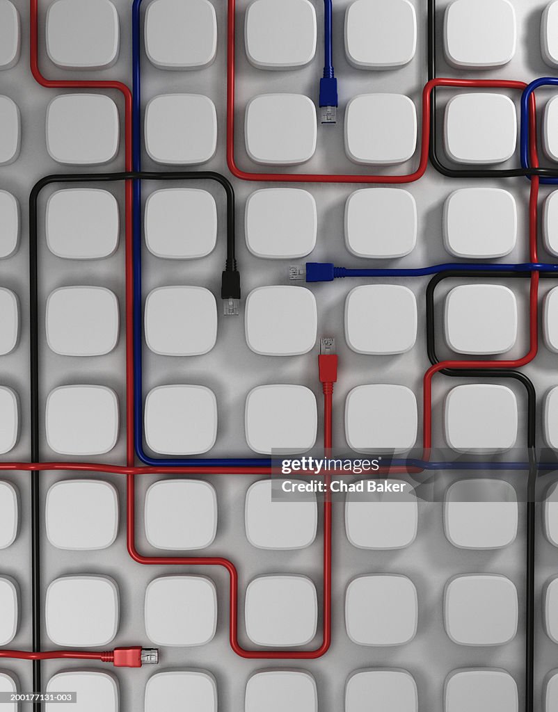 Cable Cartoon Computer Graph Computer Cables On Grid High-Res Vector Graphic - Getty Images