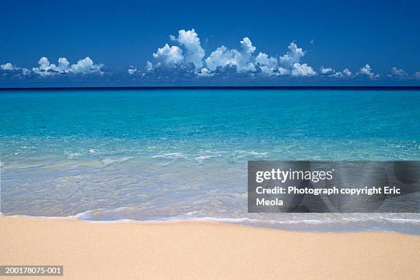 tropical beach and surf, noon - bimini fotografías e imágenes de stock