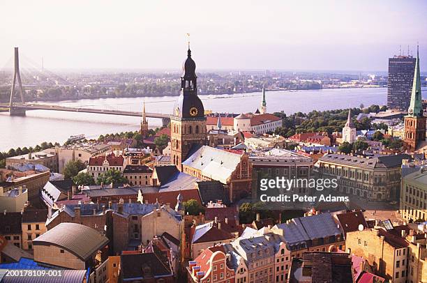 latvia, riga, elevated view - riga stock pictures, royalty-free photos & images