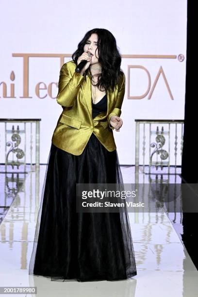 Singer performs onstage during hiTechMODA NYFW Season 11 at Edison Ballroom on February 10, 2024 in New York City.