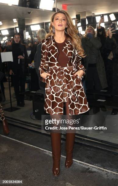 Blake Lively is seen at the Michael Kors Fashion Show on February 13, 2024 in New York City.