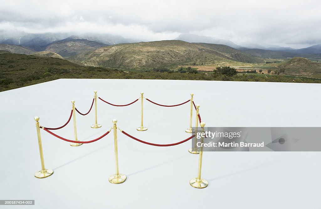 Square Roped Off Area On Platform Overlooking Rugged Landscape ...