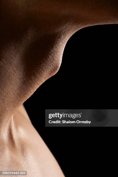 man's adam's apple, close-up - thyroid cartilage stock pictures, royalty-free photos & images