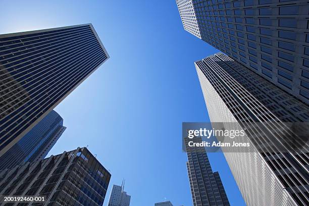 usa, california, san francisco, skyscrapers, low angle view - san francisco financial district stock pictures, royalty-free photos & images