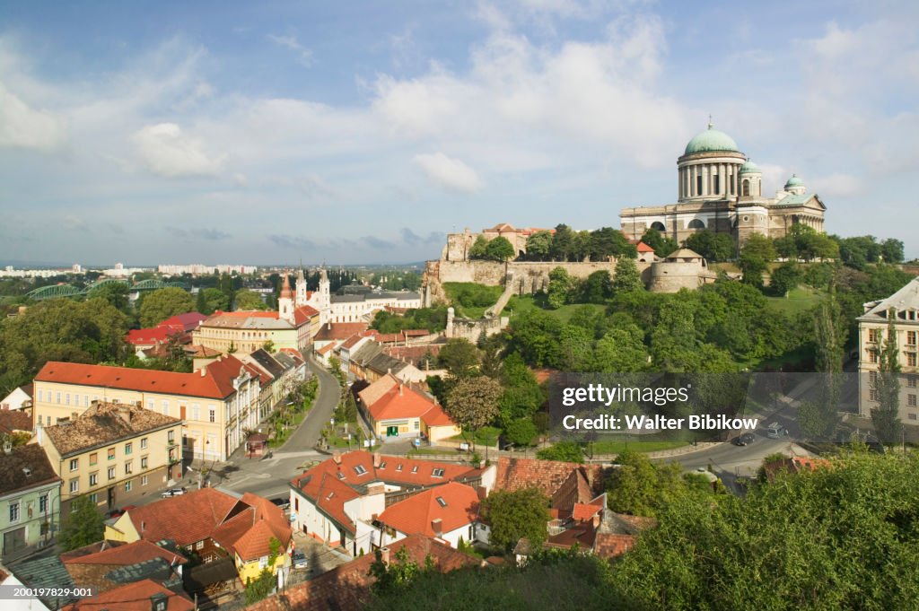 Hungary, Estergom, Vizivaros (Water town), elevated view