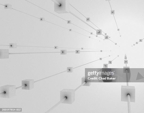 network blocks (digital) - digital blocks background stock illustrations