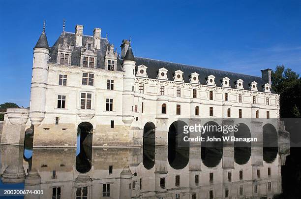 france, loire valley, chateau de chenonceau - castle france stock-fotos und bilder