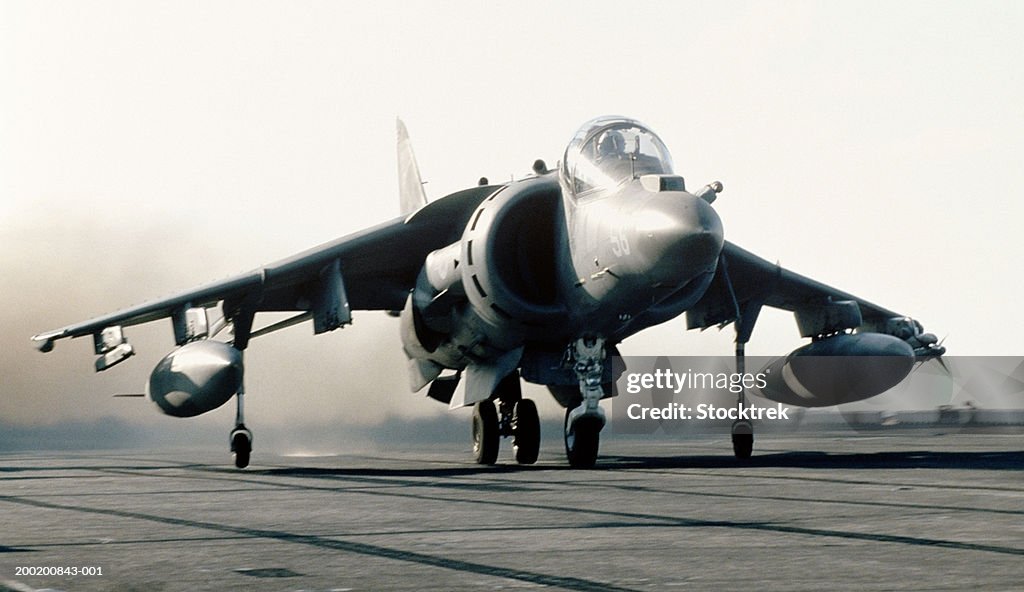 McDonnell Douglas AV-8B Harrier launching from aircraft carrier