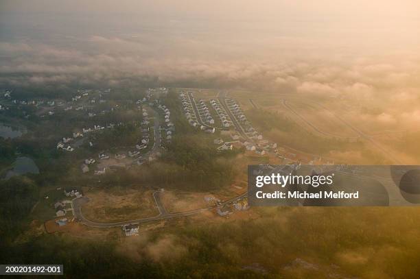 usa, virginia, fredericksburg, housing development, aerial view - fredericksburg stock pictures, royalty-free photos & images