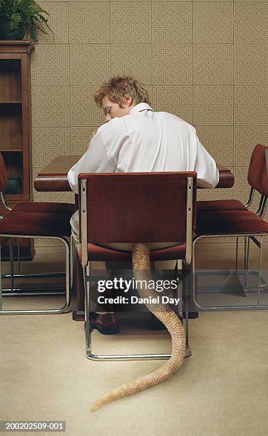 metamorphasised man with rats tail (digital enhancement) - tail stock pictures, royalty-free photos & images