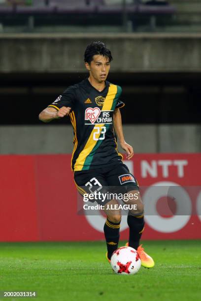 Yoshihiro Nakano of Vegalta Sendai in action during the J.League J1 match between Vegalta Sendai and Sanfrecce Hiroshima at Yurtec Stadium Sendai on...