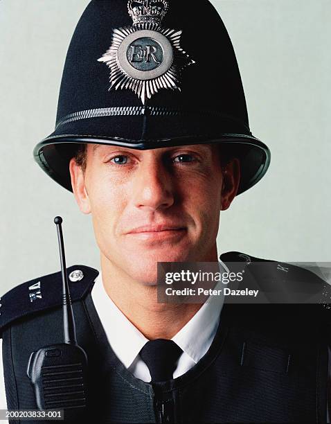 policeman, close-up, portrait - british forces stock pictures, royalty-free photos & images