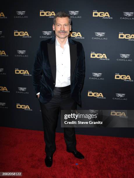 Nikolaj Coster-Waldau arrives at the 76th Directors Guild Of America Awards at The Beverly Hilton on February 10, 2024 in Beverly Hills, California.