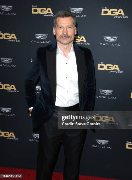 Nikolaj Coster-Waldau arrives at the 76th Directors Guild Of America Awards at The Beverly Hilton on February 10, 2024 in Beverly Hills, California.