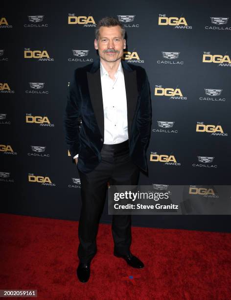 Nikolaj Coster-Waldau arrives at the 76th Directors Guild Of America Awards at The Beverly Hilton on February 10, 2024 in Beverly Hills, California.