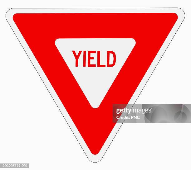 Yield Sign Text Yield Sign Shape Photos and Premium High Res Pictures - Getty Images